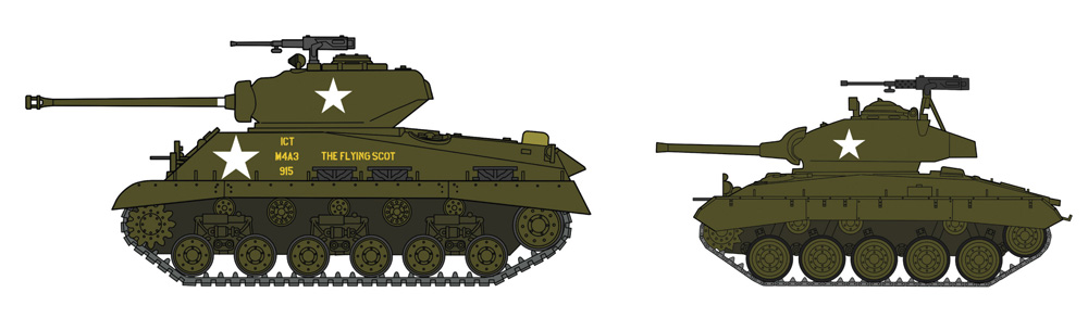 M4A3E8 シャーマン & M チャーフィー “アメリカ陸軍主力戦車 コンボ